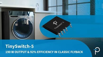 TinySwitch-5 Unleashes Up to 175 W Output & 92% Efficiency in Classic Flyback Architecture TinySwitch-5 Unleashes Up to 175 W Output & 92% Efficiency in Classic Flyback Architecture