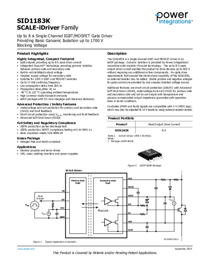 SID1183K Data Sheet | Power Integrations